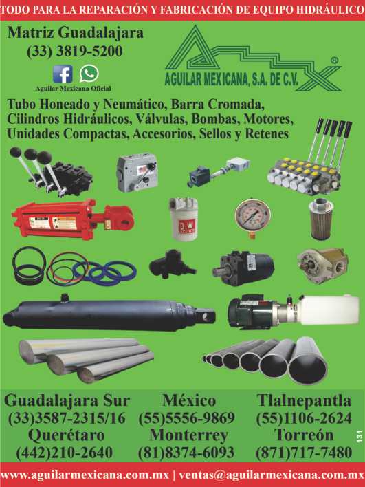 All for repair and manufacture of hydraulic equipment, pumps, valves, motors, seals and hydraulic cylinders, honeado tube, chrome bar (normal and hardened) PTR and HSS tube
