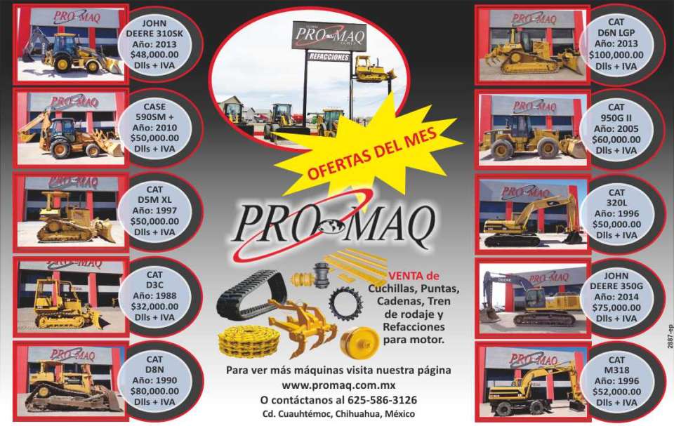 Global Pro-Maq sale of machinery, accessories and spare parts. We offer quality machines and excellent service, manufacture of attachments for heavy machinery.