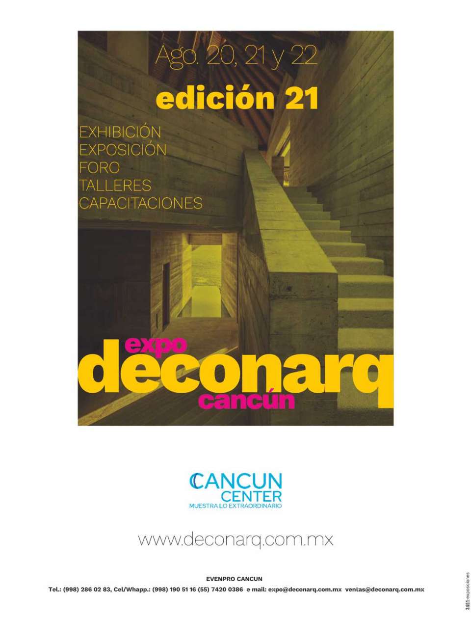 Exposicion DECONARQ en Cancun del 22 al 24 de Agosto 2023. Desarrollo, Construccion y Arquitectura.