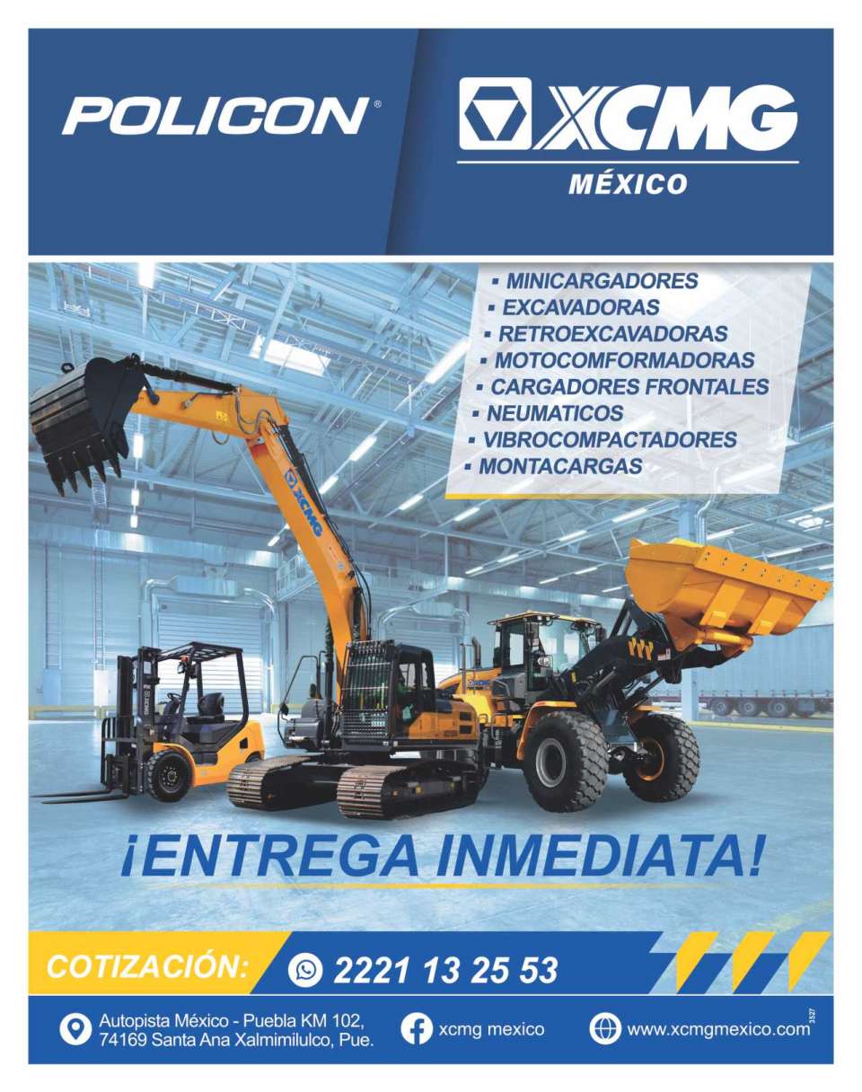 Policon XCMH Mexico Skid steers Excavators Backhoes Motoformers Front loaders Tires Vibrocompactors Lift truck IMMEDIATE DELIVERY