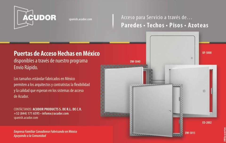 ACUDOR manufactures in Mexico virtually invisible Access doors, Floor doors, Roof hatches and Smoke vents, Safety accessories