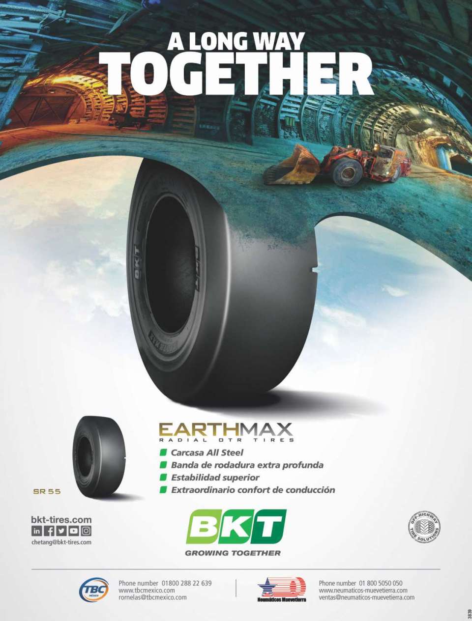 BKT - EARTHMAX - Radial OTR Tires. Neumaticos para maquinaria minera.