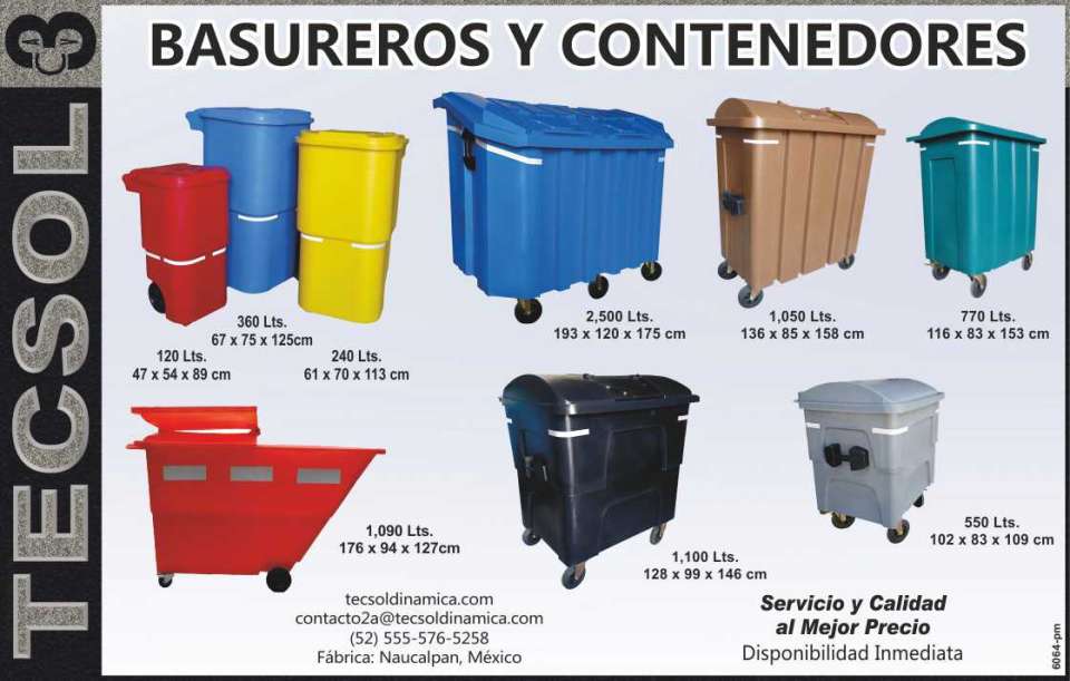 Trash Cans and Containers, Trash Cans with 2 wheels, Debris Containers, Service and Quality at the Best Price, Immediate Availability
