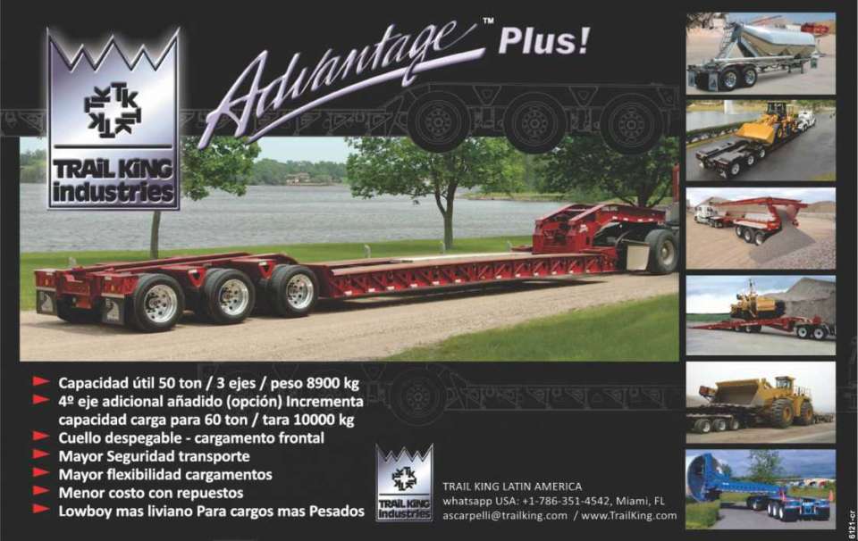 Lowboy Advantage Plus! with a useful capacity of 50 tons., 3 axles, weight 8900 kg. The lightest Lowboy for heavier loads.