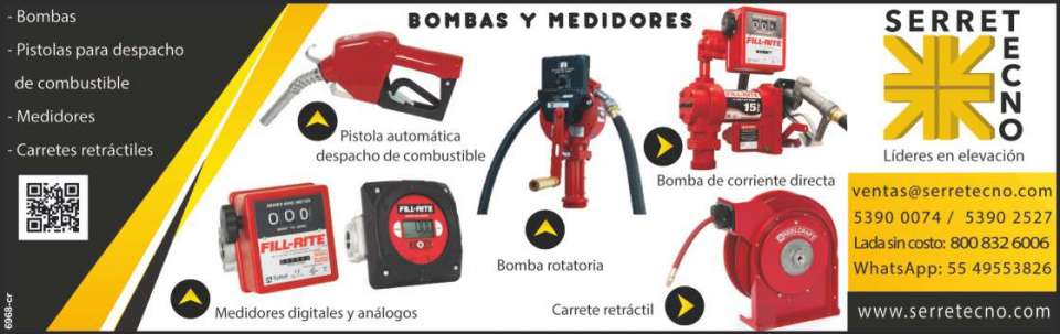 Bombas, Pistolas para despacho de combustible, Medidores digitales, medidores analogos, Carretes retractiles