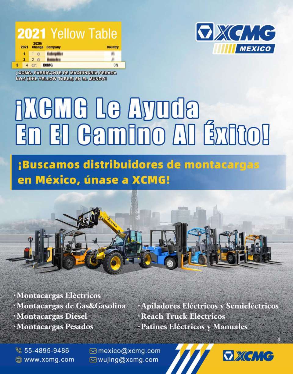 We are looking for Forklift Distributors in Mexico, join XCMG, the No. 3 Heavy Machinery manufacturer in the World!
