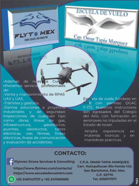 Flight School. Sale and Maintenance of RPAS, UAV and UAS. Procedures and Management