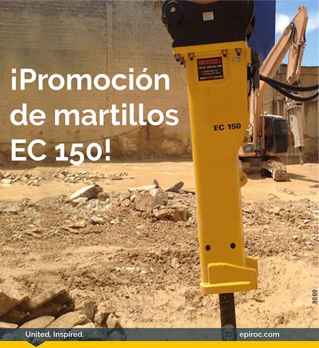 Hydraulic Hammers EC 150 on promotion by EPIROC Mexico