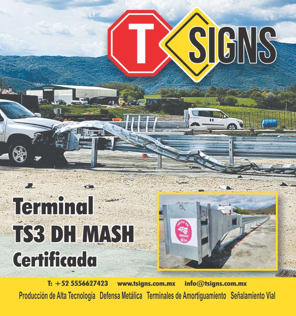 Terminal TS3 DH MASH. Certificada Produccion de Alta Tecnologia, Defensa Metalica, Terminales de Amortiguamiento, Señalamiento Vial.