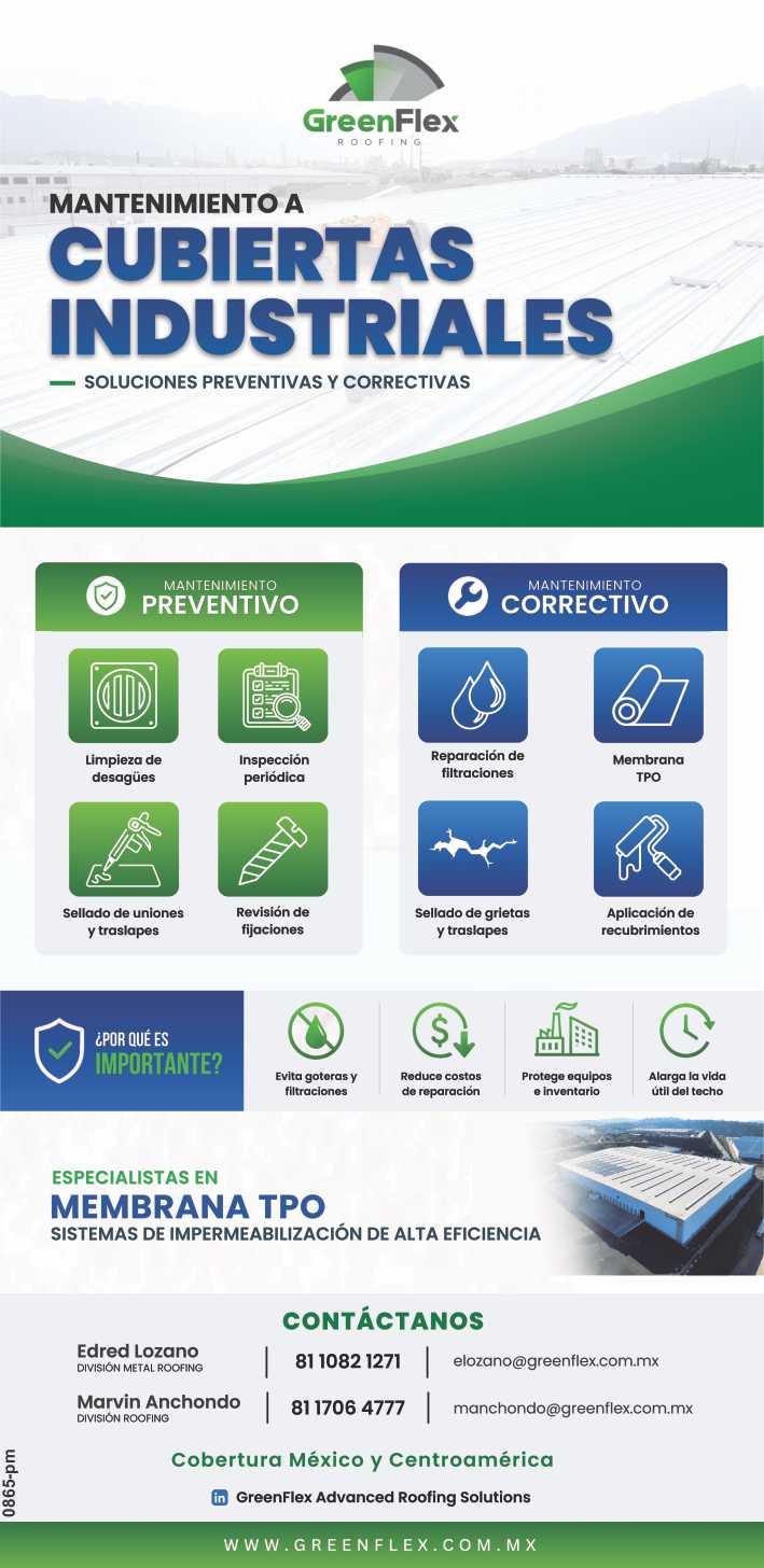 Mantenimiento a Cubiertas Industriales: Soluciones preventivas y correctivas.