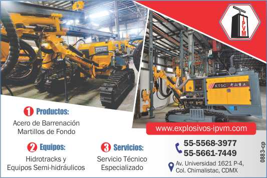 PRODUCTOS: Acero de Barrenacion. EQUIPOS: Hidrotracks y Equipos Semi- hidraulicos. SERVICIOS: Servicio Tecnico Especializado.