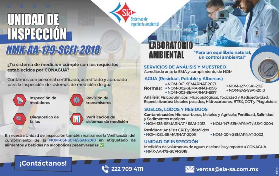 Inspeccion de medidores, Revision de transmisores, Diagnostico de fallas, Verificacion de Sistemas de medicion. Laborario Ambiental, Servicios de Analisis y muestreo.