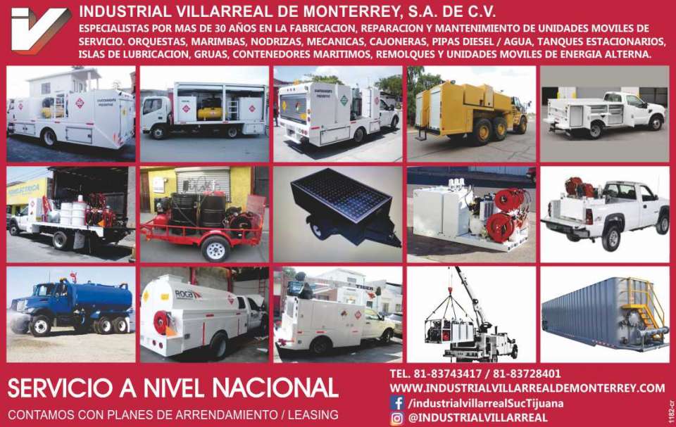 Specialists in systems of lubrication and conditioning of Orquesta Trucks, Marimbas, LubriVans, Trailers, Cranes and Mobile Vehicles. Service to all Mexico. Industrial Villarreal de Monterrey