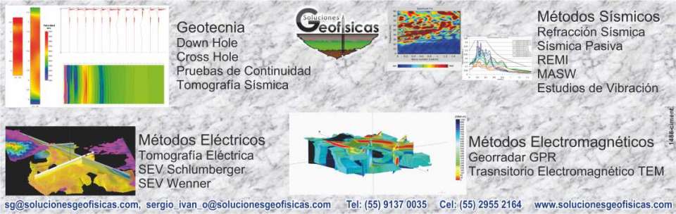Geotechnics, Continuity Tests, Seismic Tomography, Seismic Methods, Seismic Refraction, Vibration Studies, Electrical Methods, Electrical Tomography, Electromagnetic Methods