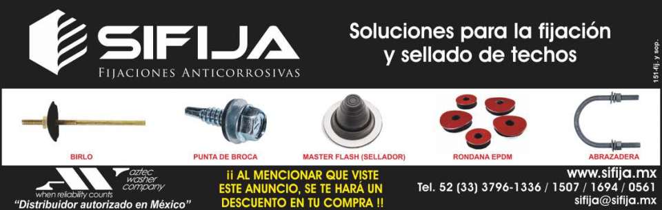 Soluciones para la fijacion y sellado de techos, Birlo, Punta de Broca, Master Flash (sellador), Rondana EPDM, Abrazadera Soluciones para la fijacion y sellado de techos, Birlo, Punta de Broca, Master Flash (sellador), Rondana EPDM, Abrazadera