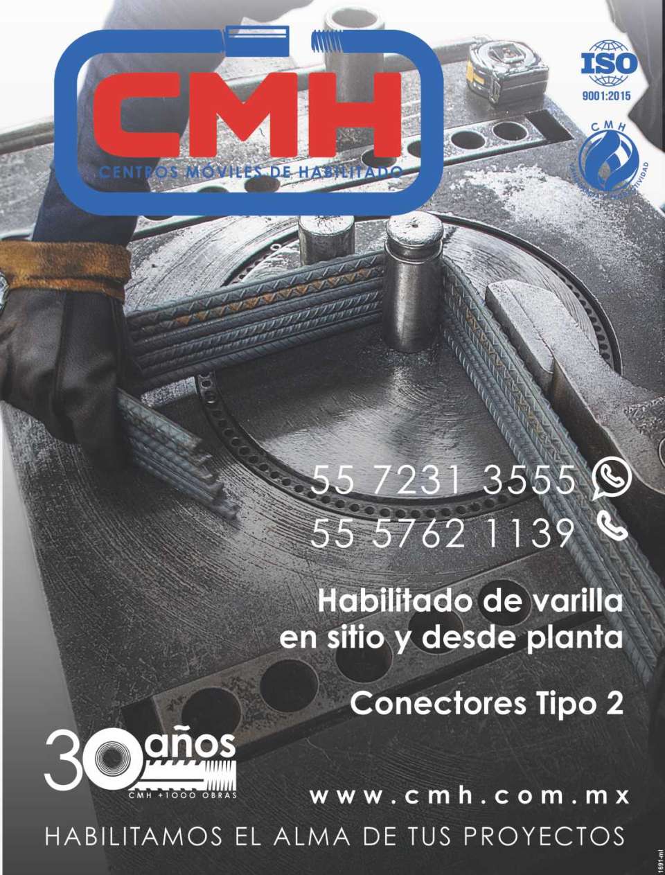 Rod enabled on site and from the plant, Type 2 Mechanical Connectors, Maxima Technology in Connections, with ACI318 regulations and current construction regulations of the CDMX.