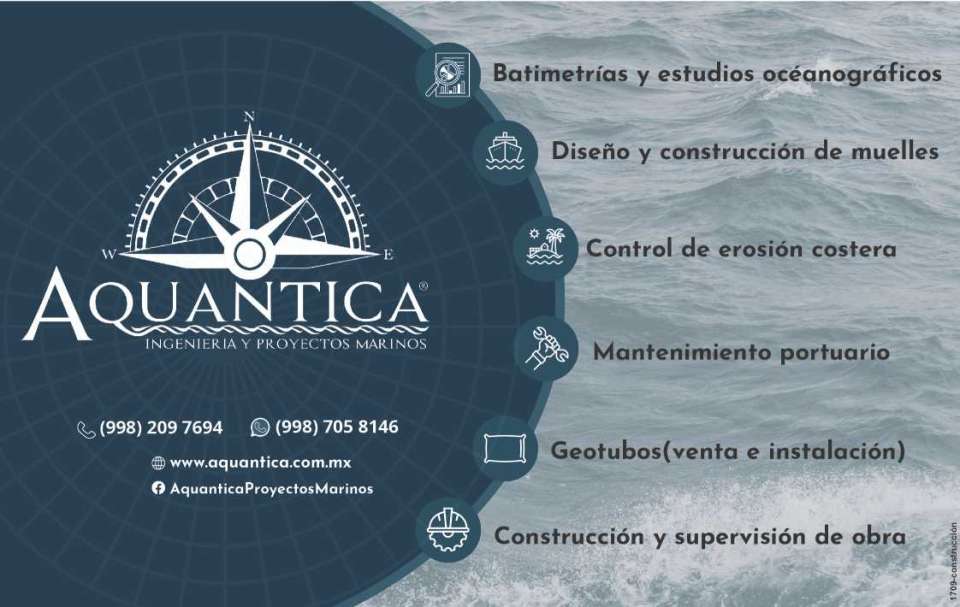 Aquantica: Ingenieria y Proyectos Marinos. Batimetrias y estudios oceanograficos. Diseño y Construccion de muelles. Control de erosion costera. Mantenimiento Portuario. Geotubos (venta e instalacion) Aquantica: Ingenieria y Proyectos Marinos. Batimetrias y estudios oceanograficos. Diseño y Construccion de muelles. Control de erosion costera. Mantenimiento Portuario. Geotubos (venta e instalacion)