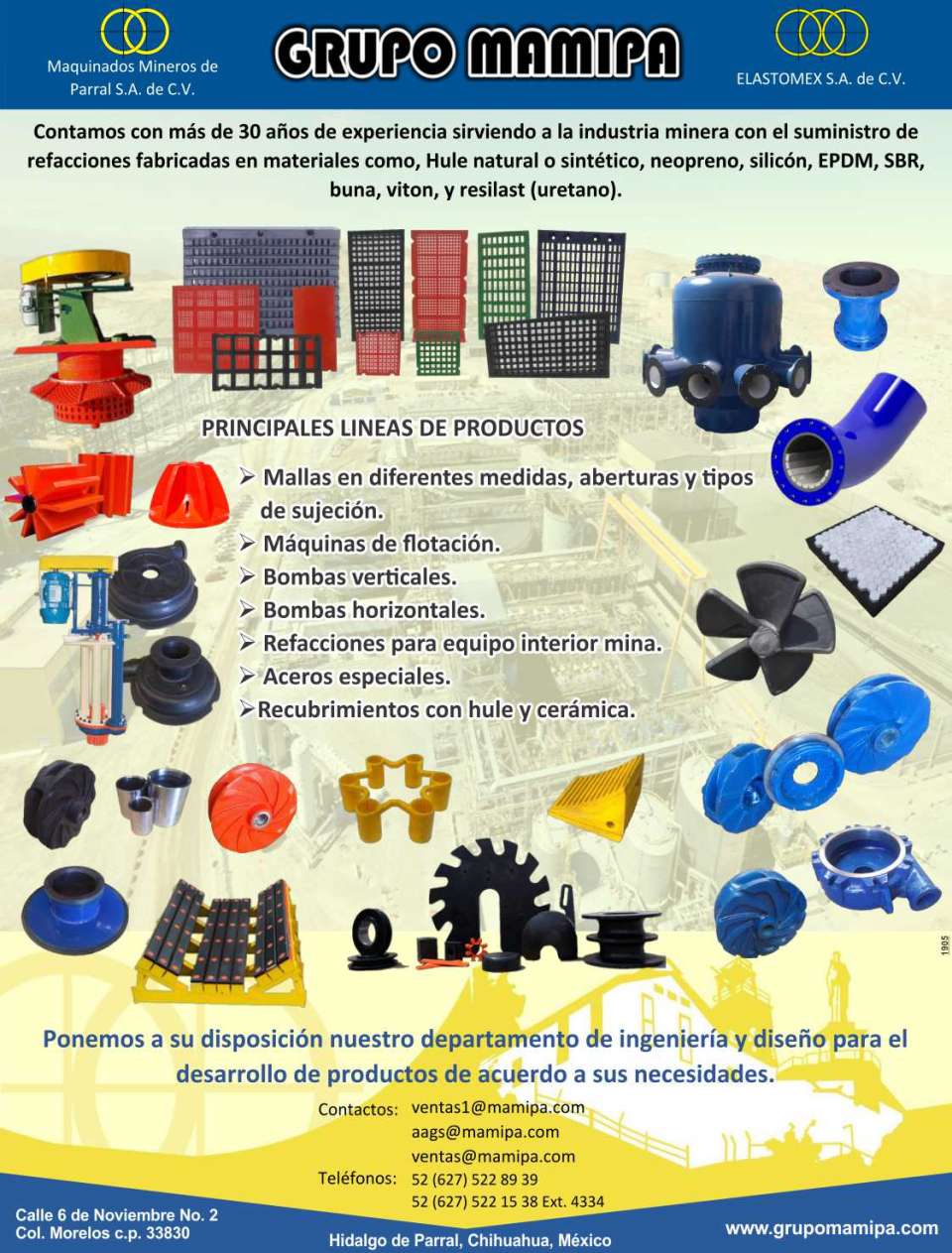 Supply of spare parts made of materials such as natural or synthetic rubber, neoprene, silicon, EPDM, SBR, buna, viton, resilast