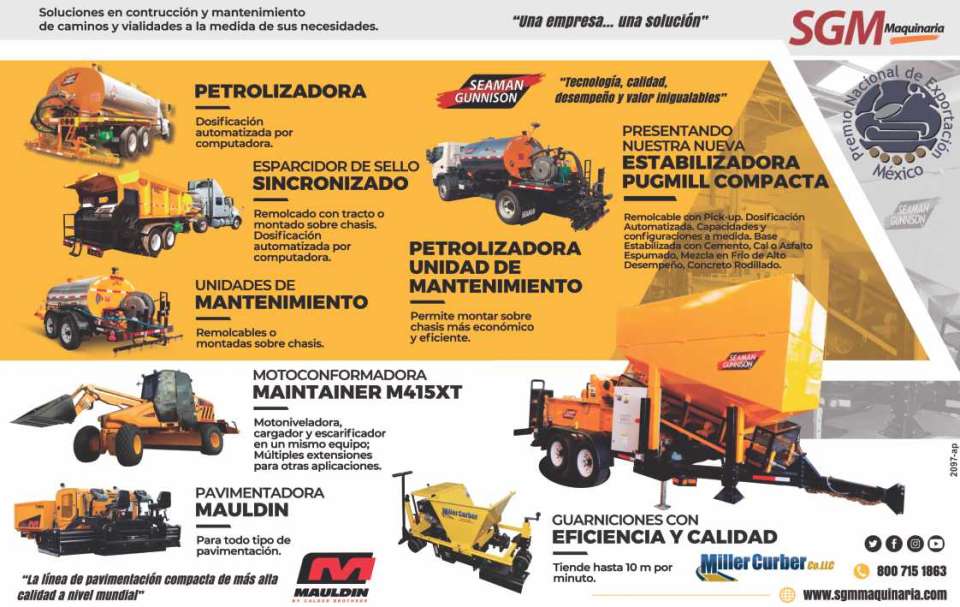 Quality equipment manufactured in Mexico with the most advanced technology, digital measurement systems that will bring you substantial savings. Compact paving line of the highest quality.