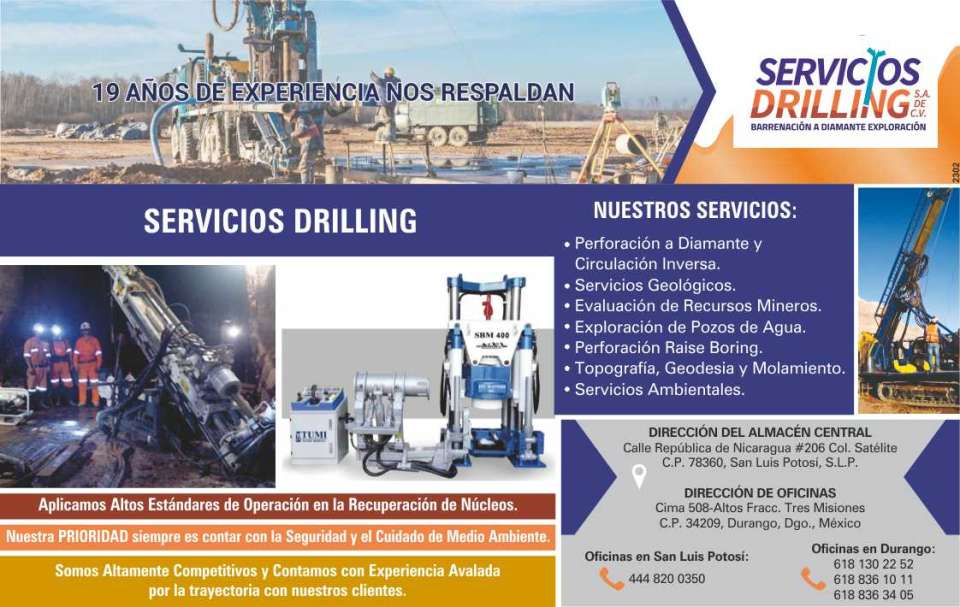 Quality diamond drilling services, applying the high operating standards in the recovery of cores, taking into account safety and the environment Quality diamond drilling services, applying the high operating standards in the recovery of cores, taking into account safety and the environment