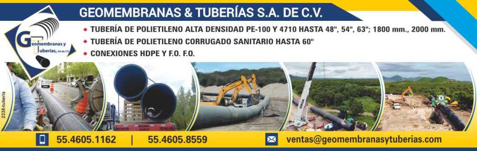 Tuberia de Polietileno alta densidad PE- 100 y 4710 hasta 48", 54", 63", 1800 mm., 2000 mm. Tuberia de Polietileno corrugado sanitario hasta 60", Conexiones HPDE y F.O F.O Tuberia de Polietileno alta densidad PE- 100 y 4710 hasta 48", 54", 63", 1800 mm., 2000 mm. Tuberia de Polietileno corrugado sanitario hasta 60", Conexiones HPDE y F.O F.O