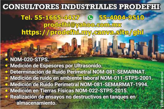 NOM-020-STPS Medicion de espesores por ultrasonido, Determinacion de ruido perimetral NOM-081-SEMARNAT, Medicion de ruido en ambiente laboral NOM-011-STPS-2001, Medicion de ruido perimetral. NOM-020-STPS Medicion de espesores por ultrasonido, Determinacion de ruido perimetral NOM-081-SEMARNAT, Medicion de ruido en ambiente laboral NOM-011-STPS-2001, Medicion de ruido perimetral.