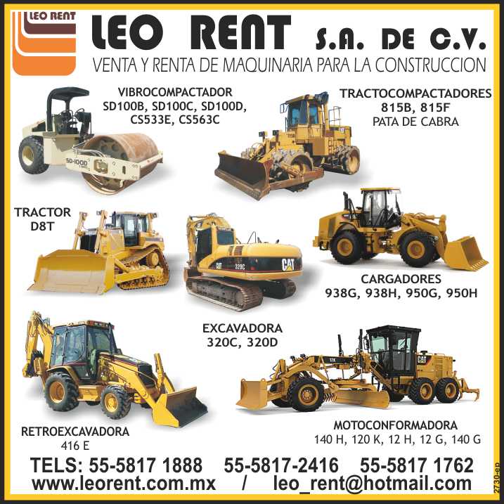 Sale and Rental of Construction Machinery, Vibrocompactors, Tractor- compactors, Tractors, Excavators, Loaders, Backhoes, Motor graders, Heavy Equipment, Heavy Machinery