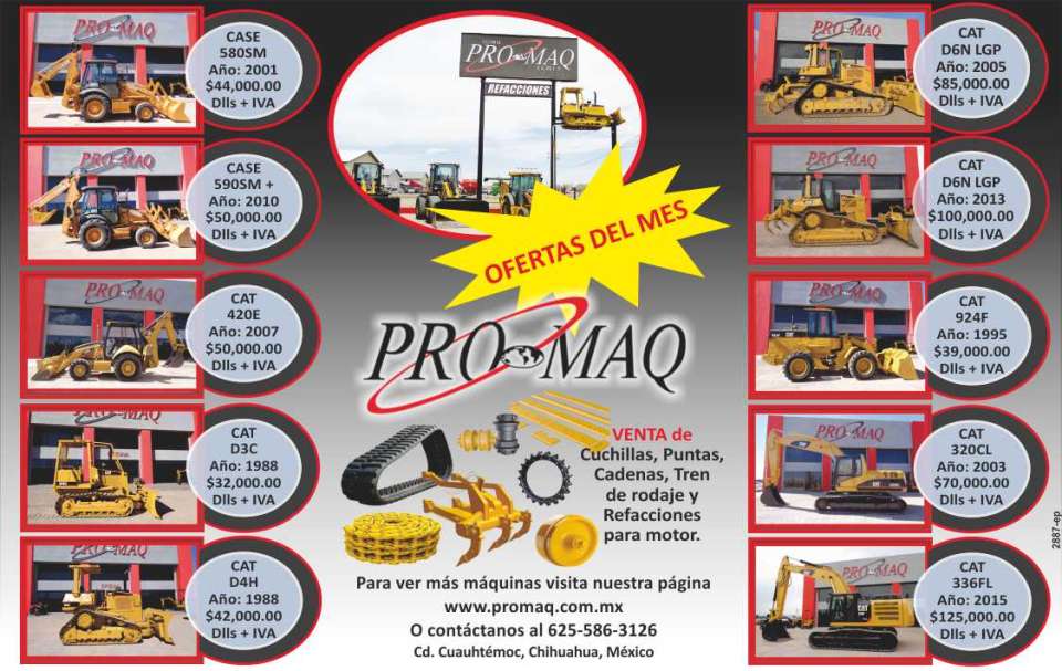 Global Pro-Maq venta de maquinaria, accesorios y refacciones. Ofrecemos Maquinas de calidad y servicio de excelencia, fabricacion de aditamentos para maquinaria pesada.
