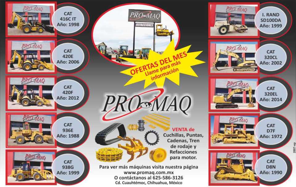 Global Pro-Maq sale of machinery, accessories and spare parts. We offer quality machines and excellent service, manufacture of attachments for heavy machinery.