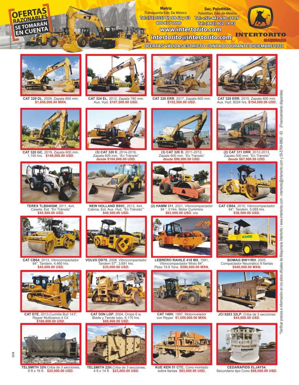With more than 40 years of experience in the construction industry, we offer you the best brands of heavy equipment for rent and sale.