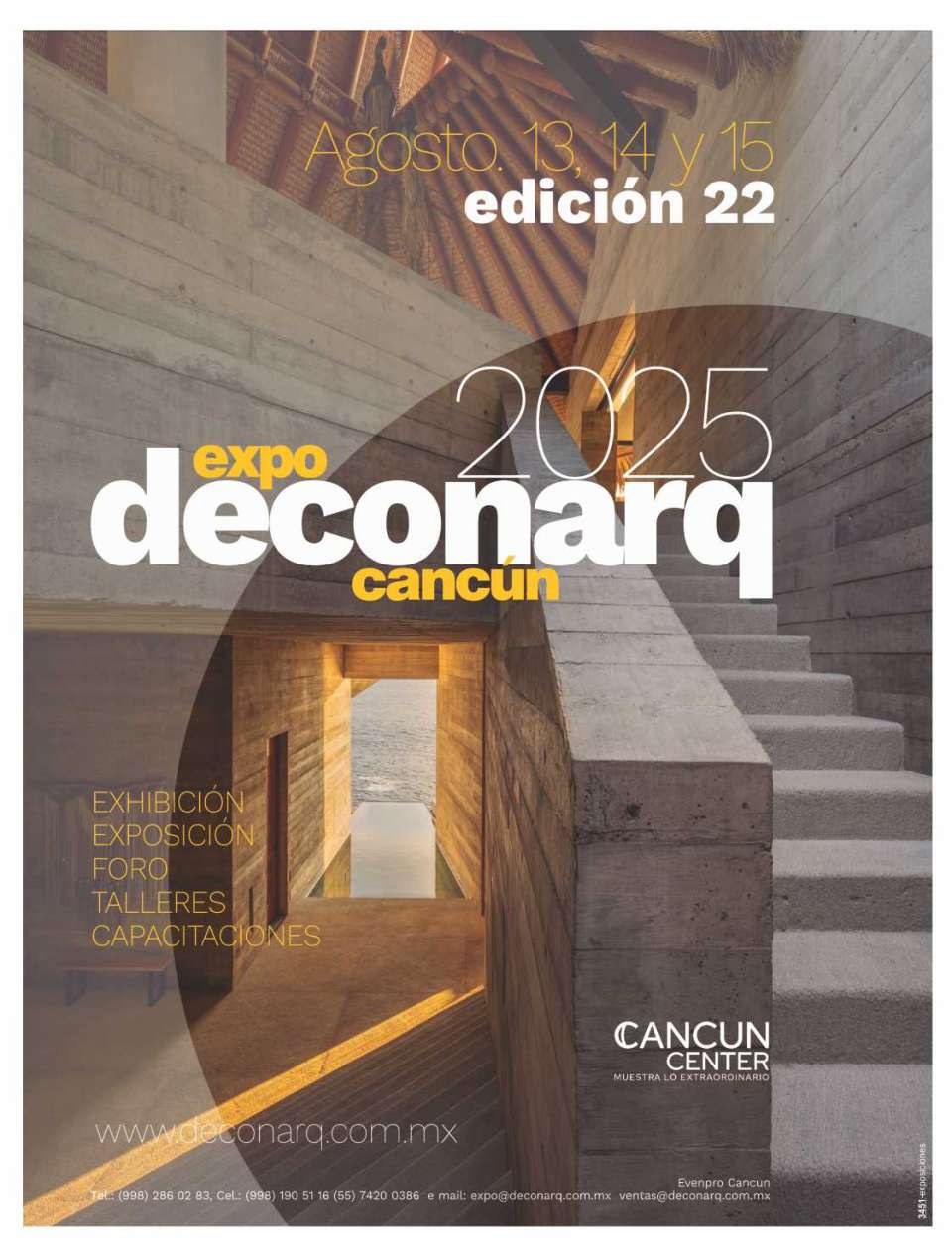 Exposicion DECONARQ en Cancun del 20 al 22 de Agosto 2024. Desarrollo, Construccion y Arquitectura.