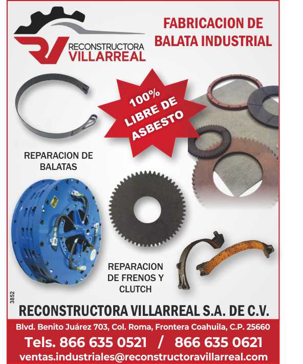 Manufacture of industrial balata according to the specifications of our clients, for dry and wet work, internal and external toothing. Repair of pads, brakes and clutch