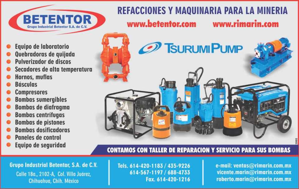 Refacciones y Maquinaria para la Mineria, Equipos de laboratorio, Quebradoras de quijada, Pulverizador de discos, Hornos, Muflas, Basculas, Compresores, Bombas, Equipos de seguridad, Valvulas. Refacciones y Maquinaria para la Mineria, Equipos de laboratorio, Quebradoras de quijada, Pulverizador de discos, Hornos, Muflas, Basculas, Compresores, Bombas, Equipos de seguridad, Valvulas.