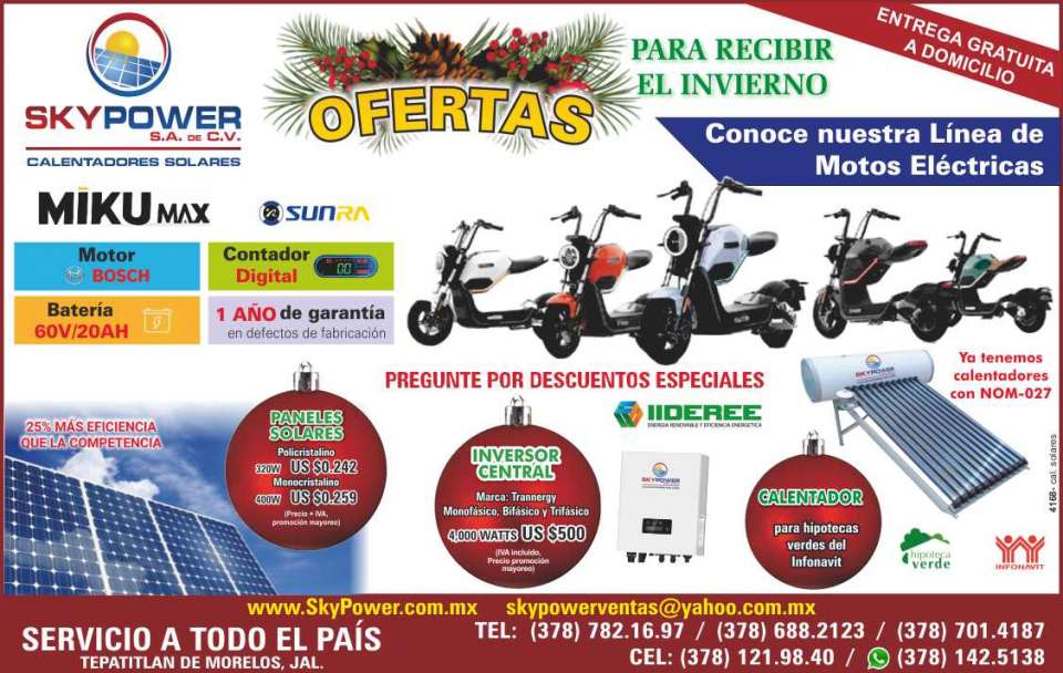 Solar heaters, solar panels, central inverter, microinverter, electric motorcycles, energy saving Solar heaters, solar panels, central inverter, microinverter, electric motorcycles, energy saving