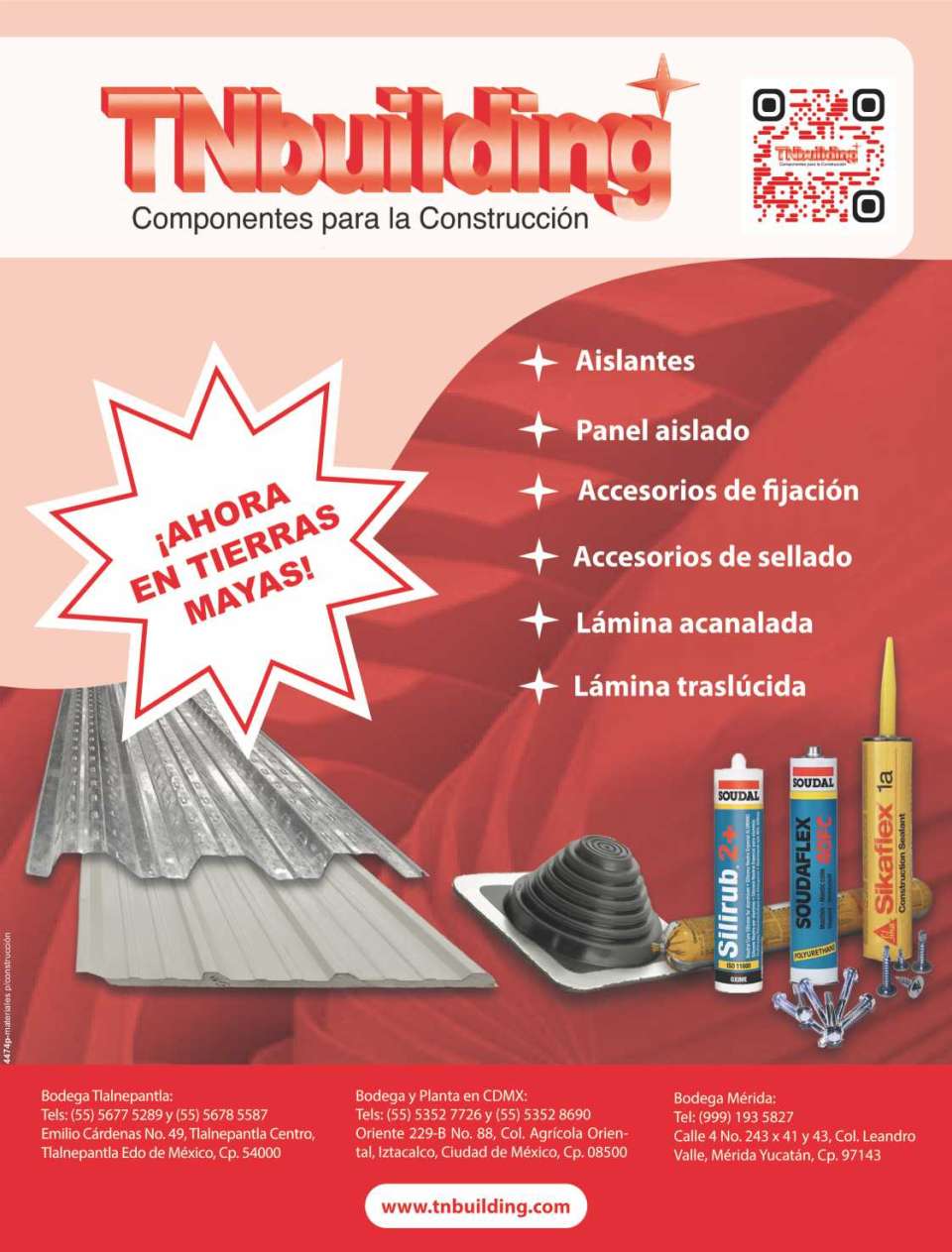 Aislantes, Panel Aislado, Accesorios de Fijacion, Accesorios de Sellado, Lamina Acanalado y Traslucida. Aislantes, Panel Aislado, Accesorios de Fijacion, Accesorios de Sellado, Lamina Acanalado y Traslucida.