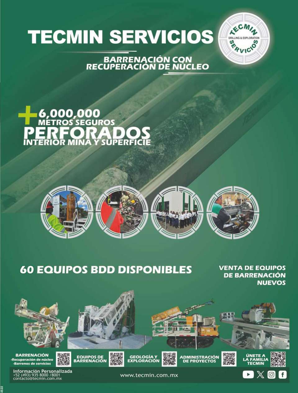 Exploracion y Barrenacion. Con recuperacion de nucleo. Soluciones para la Industria Minera. Servicios de Barrenacion Geologia y Exploracion Administramos Proyectos de Exploracion Reportes Tecnicos Exploracion y Barrenacion. Con recuperacion de nucleo. Soluciones para la Industria Minera. Servicios de Barrenacion Geologia y Exploracion Administramos Proyectos de Exploracion Reportes Tecnicos