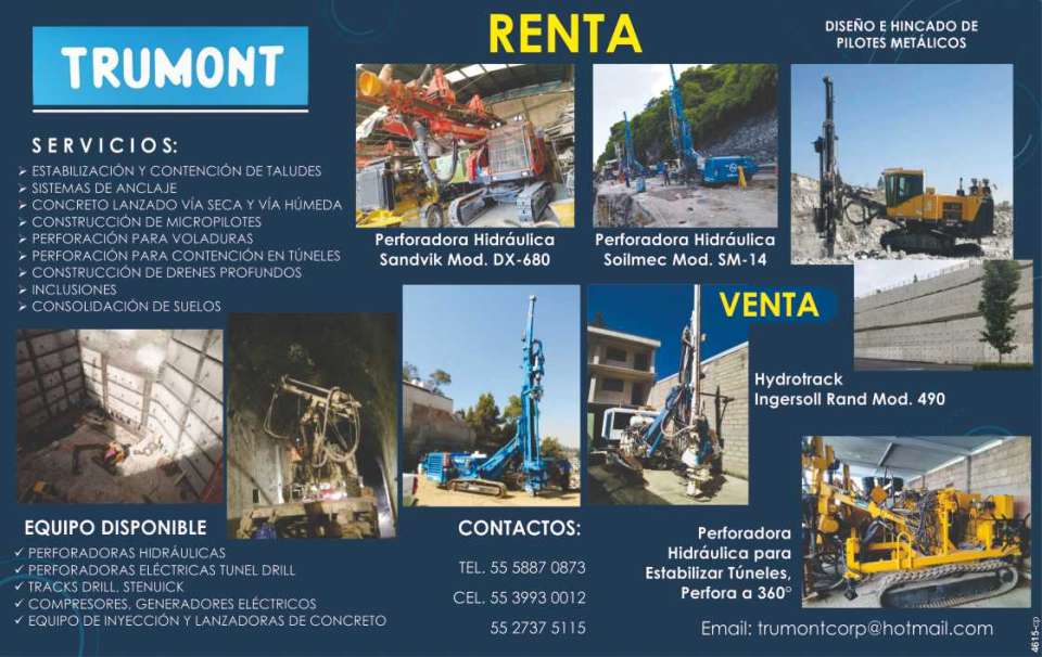 Services: Slope Stabilization and Containment Anchoring systems Dry and wet shotcrete Construction of Micropiles Drilling for Blasting Drilling for Containment in tunnels