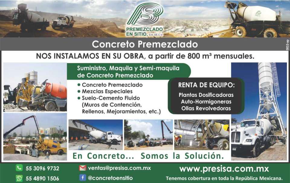 Supply, maquila and semi-maquila of ready-mix concrete. Income of dosing plants, auto-mixers, mixing pots.