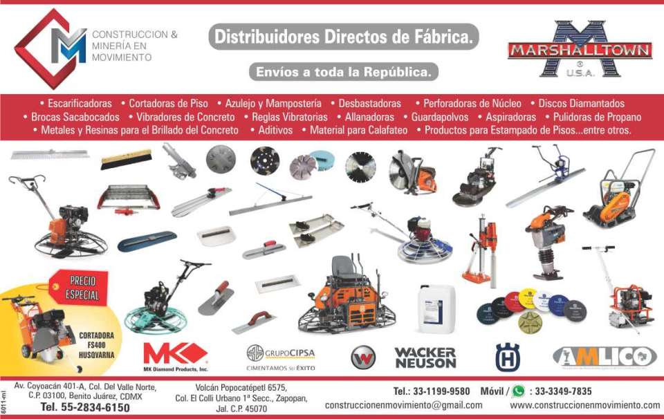 Light equipment and tools for construction and mining