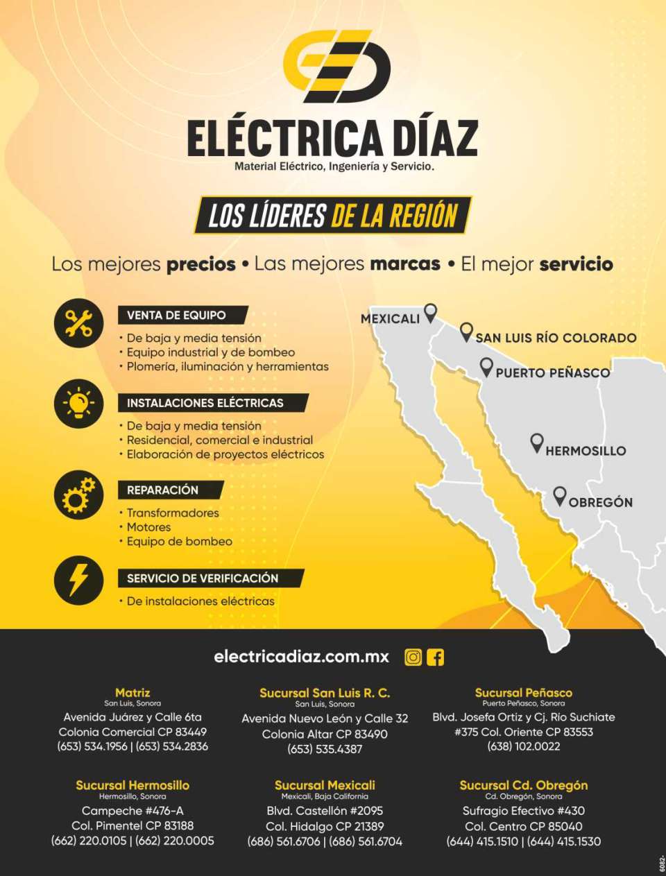 Electrica Diaz: Material electrico, Ingenieria y Servicio. Los mejores precios. Las mejores marcas. El mejor servicio. *Venta de Equipo *Instalaciones Electricas *Reparacion *Servicio de Verificacion