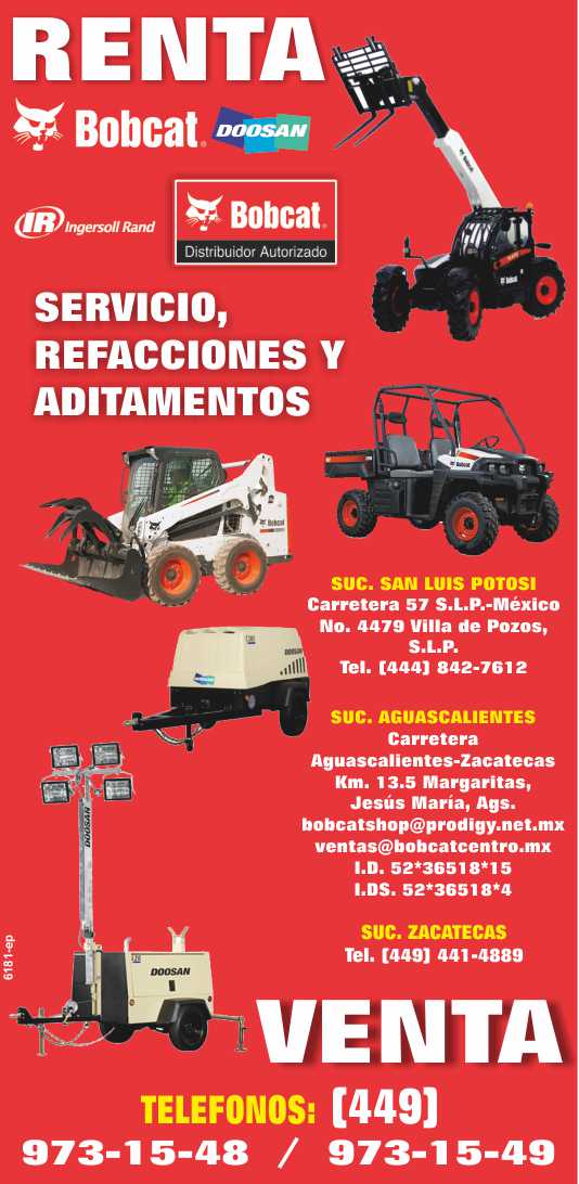Bobcat Shop, attachments for construction equipment, front loaders, compressors, skid steer loaders. Sale-rent-service-spare parts.