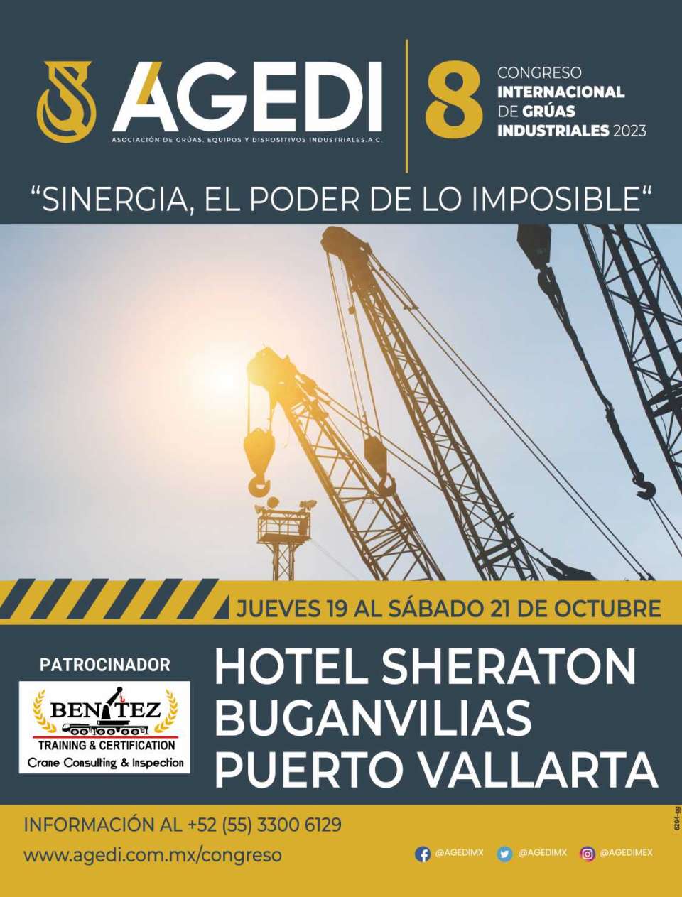8th International Congress of Industrial Cranes AGEDI 2023. Puerto Vallarta, from October 19 to 21, 2023.