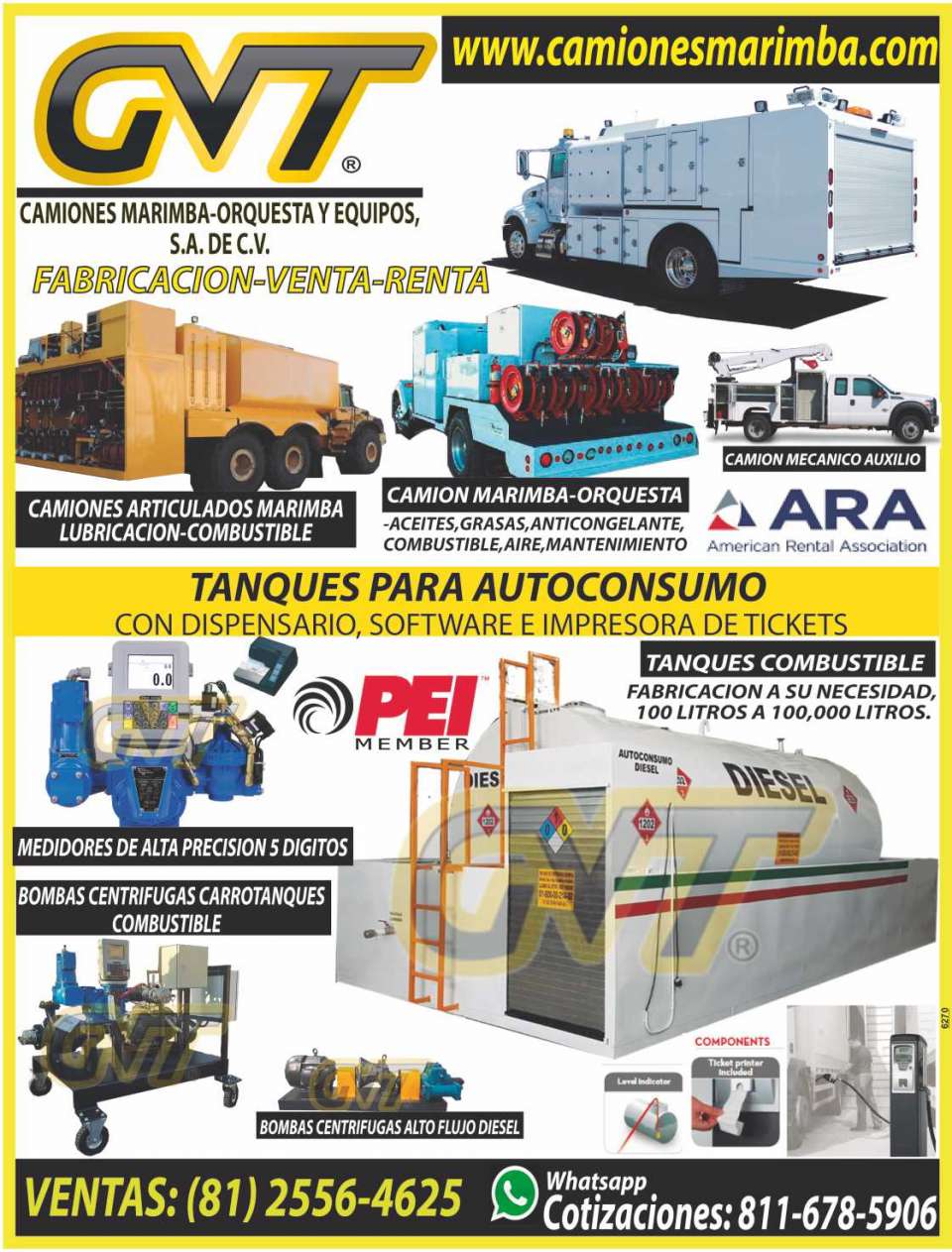 Marimba Trucks, Orchestra Trucks, Equipment for Lubrication (Oils, Greases, Antifreeze, Def, Urea, Adblue), Equipment for Fuels (Gasoline, Diesel, Biodiesel, Jet Fuel, Refined)