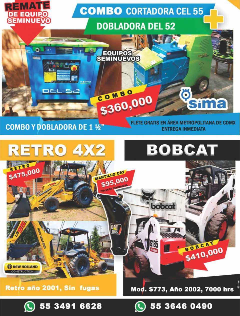 Semi-new equipment auction, free shipping in the metropolitan area of CdMx