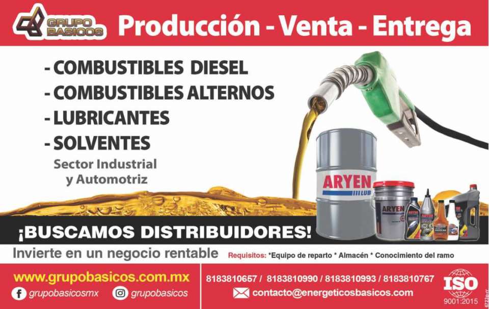 Somos productores en el area de lubricantes automotrices e industriales con mas de 20 años en el mercado, invierte en un negocio rentable, aryen lub