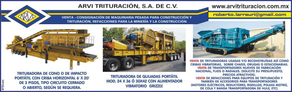 Venta-Consignacion de Maquinaria Pesada para Construccion y Trituracion, Refacciones para la Mineria y la Construccion. Trituradora de Cono o de Impacto. Trituradora de Quijadas. Venta-Consignacion de Maquinaria Pesada para Construccion y Trituracion, Refacciones para la Mineria y la Construccion. Trituradora de Cono o de Impacto. Trituradora de Quijadas.