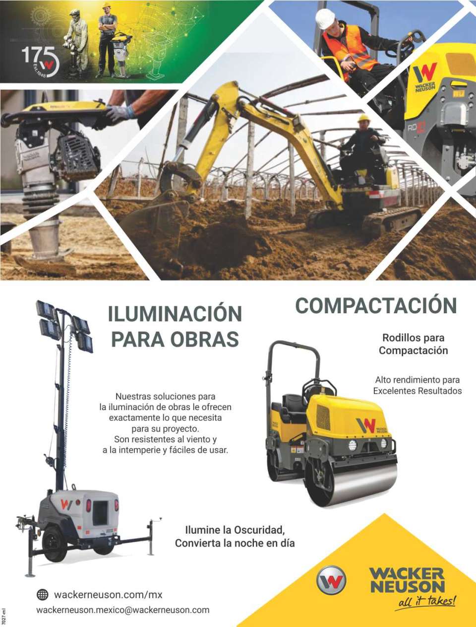 Our Construction Lighting Solutions offer you exactly what you need, they are resistant and easy to use. Compaction Rollers, High Performance for Excellent Results