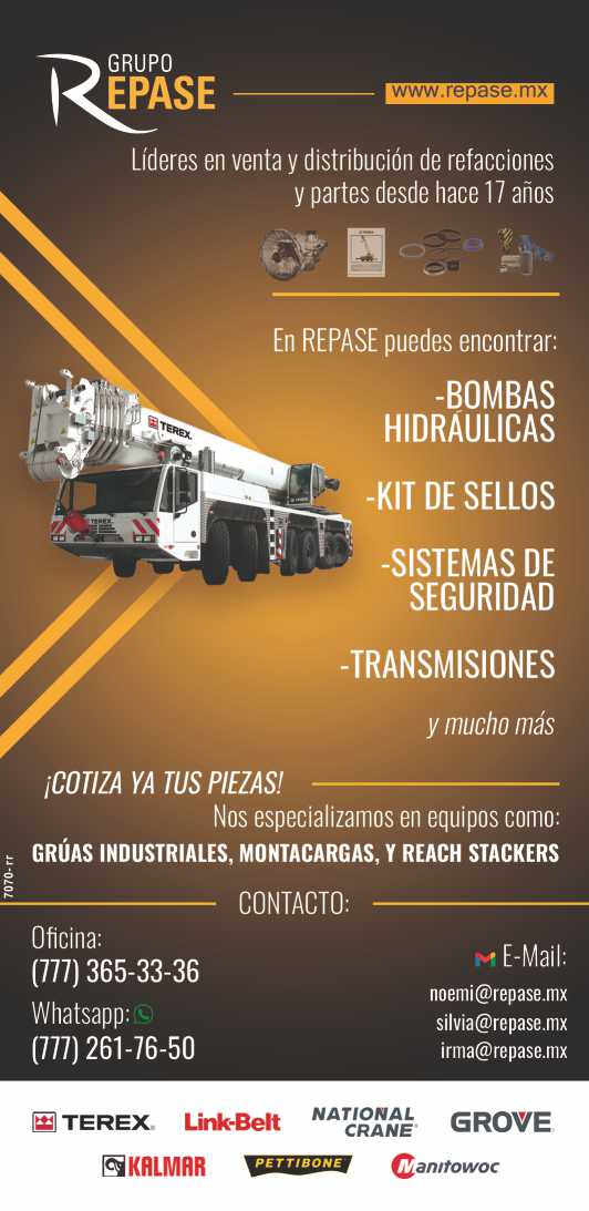 Venta y Distribucion de Refacciones y Partes. Bombas Hidraulicas, Kit de Sellos, Sistemas de Seguridad, Transmisiones. Especialistas en Gruas Industriales, Montacargas y Reach Stackers. Venta y Distribucion de Refacciones y Partes. Bombas Hidraulicas, Kit de Sellos, Sistemas de Seguridad, Transmisiones. Especialistas en Gruas Industriales, Montacargas y Reach Stackers.