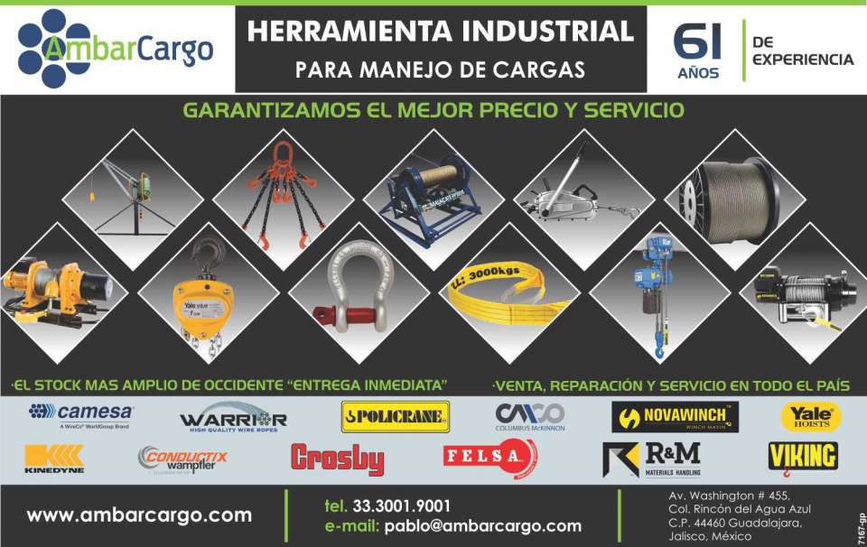 Herramienta Industrial para Manejo de Cargas, venta, reparacion y servicio en todo el pais