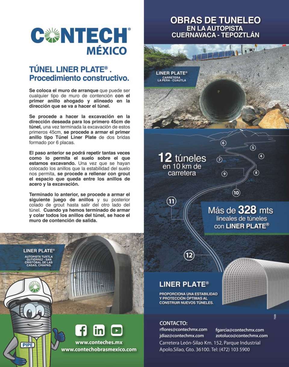 Obras de tuneleo, Tunel Liner Plate, procedimiento constructivo, estabilidad y proteccion optimas al construir nuevos tuneles